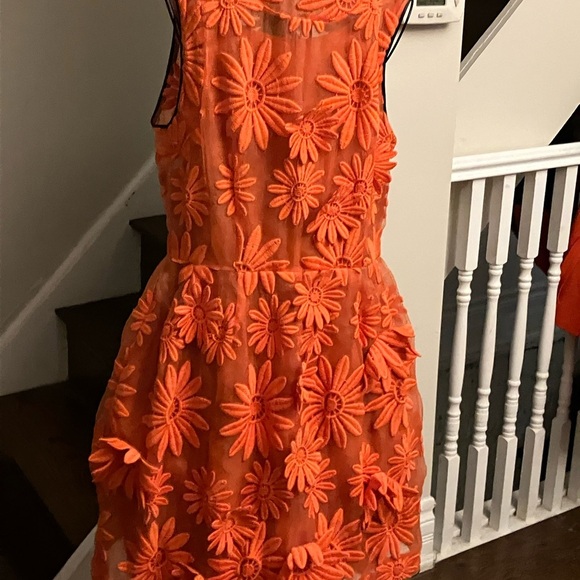 Marni Orange Dress with Floral Overlay - Picture 6 of 15